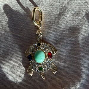 Mignonne Gavigan Gold Turtle Charm with Gemstones